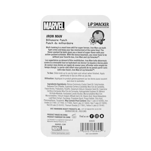 Lip Smacker Marvel Iron Man Flavored Lip Balm Keychain