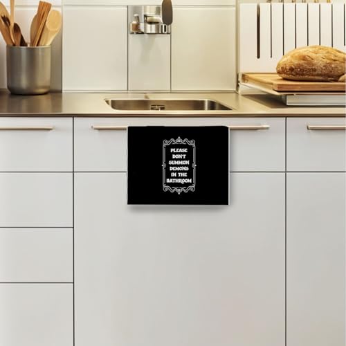 Funny Gothic Waffle Hand Towels for Bathroom Decor - 16x24 Inch