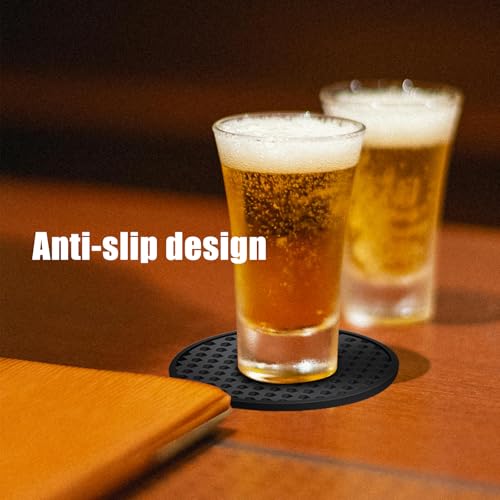 Heat Resistant Silicone Coasters 6 Pack with Holder - Non-Slip