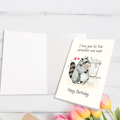 Funny Raccoon Birthday Card – Cute Trash Panda Design