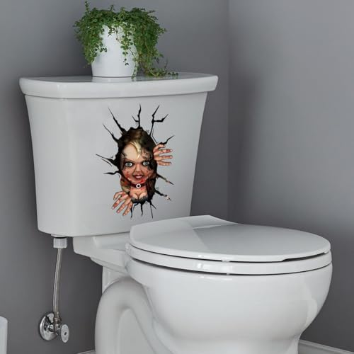 Bloody Girl 3D Halloween Horror Toilet Sticker - Waterproof Decal