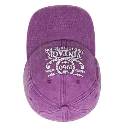 65th Birthday Gifts for Men Women, 1960 65th Birthday Decorations - Adjustable Embroidered Baseball Cap