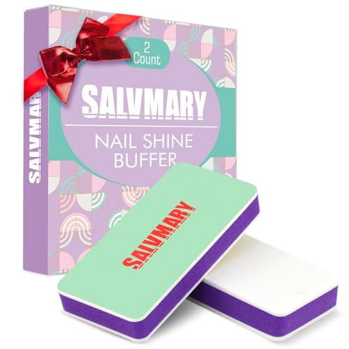 SALVMARY Nail Shine Buffer Block 2-Pack - 400/3000 Grit Nail Polisher
