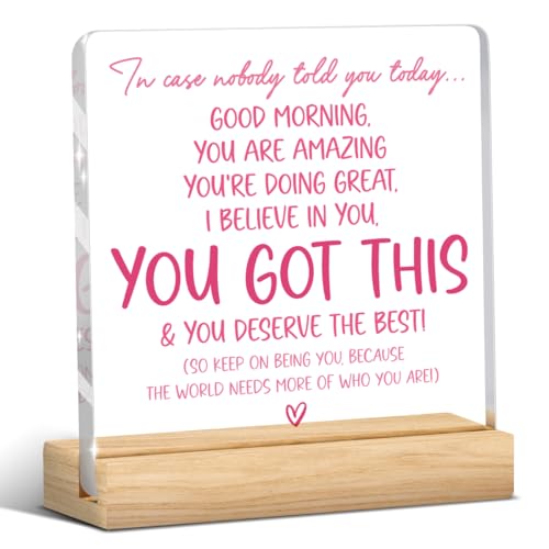 Inspirational Acrylic Desk Sign - Pink 07 Motivational Affirmation Plaque