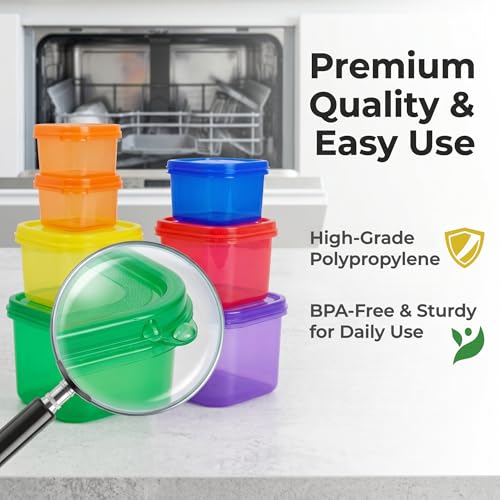 Prefer Green 7 Pcs Portion Control Containers - Color Coded Meal Prep Set
