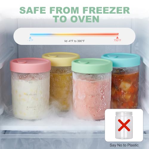 24oz Glass Soup Freezer Containers - 4-Pack with Vented Lids