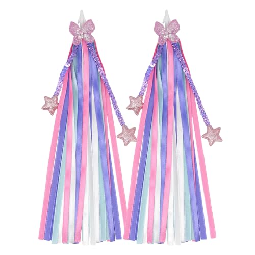 1 Pair Bike Streamers, Kid's Bike Tassels, Bicycle Handlebar Streamers Colorful Ribbons, Bike Accessories for Girls Boys