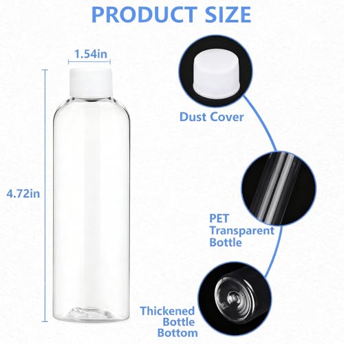 Clear Plastic Shot Bottles 3.4 Oz 100ml with Caps 4 Pack