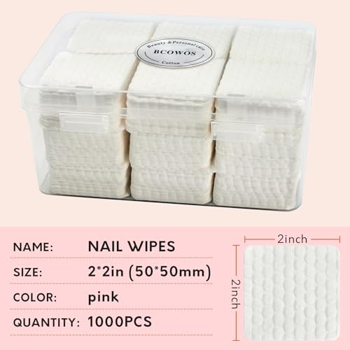Bcowos Lint Free Nail Wipes 540pcs - Super Absorbent Polish Remover Pads
