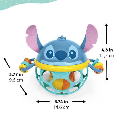 Disney Baby Stitch Oball Rattle for Infants 0-6 Months - Sensory & Grasp Toy