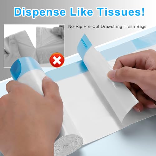 DMBWBRB 4 Gallon Trash Bags with Drawstring, 51 Count - Leakproof & Strong