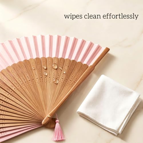 Orange Hand Held Fan for Women - Japanese Bamboo Silk Design