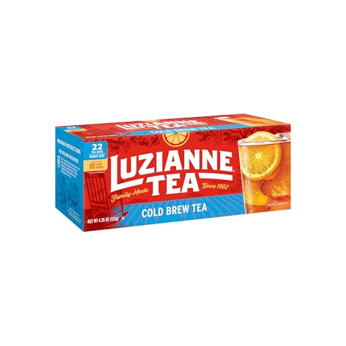 Luzianne Unsweetened Cold Brew Black Iced Tea Bags, 22 Count