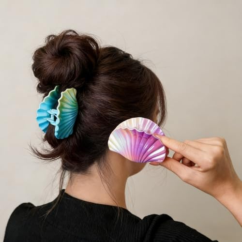 RULLZ 16 Pcs Hair Claw Clips Set, Summer Shell & Floral Jaw Clips