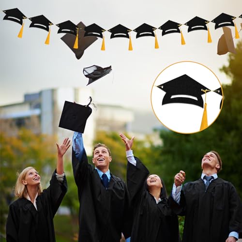 Congrats Grad Banner with Tassels - Class of 2025 Graduation Decor