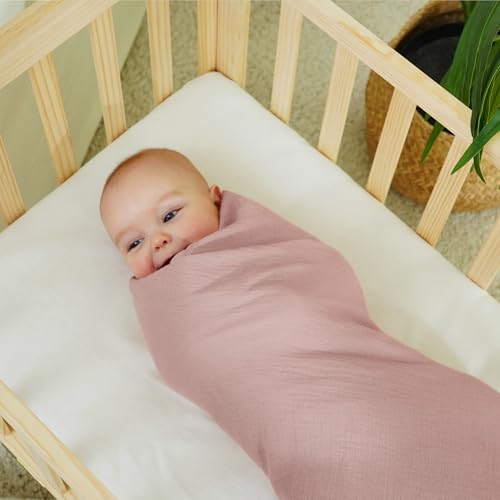 2-Pack Muslin Swaddle Blankets - 100% Cotton Breathable Wrap (Retro, 41x37")