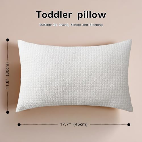 Toddler Pillow 13x18 Inch with Washable Cover for Ages 2-5