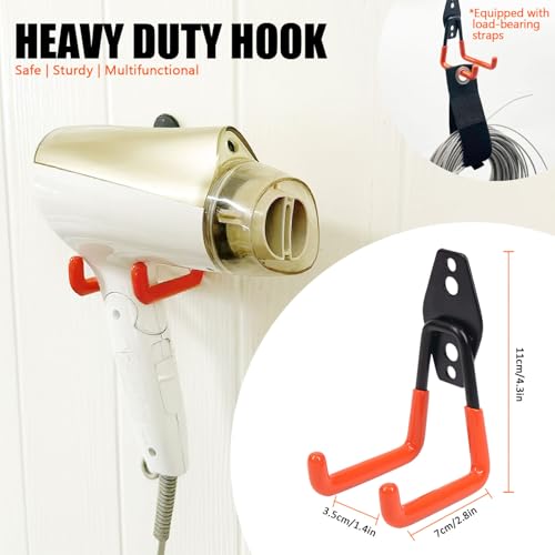 Heavy Duty Garage Storage Hooks - 2 Pack Wall Mount for Tools