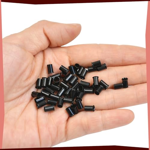 Micro Rings Hair Extension Beads 3.4mm Non-Silicone Copper Tubes 200 Pcs Black