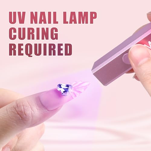 MEKK No Wipe Super Strong Rhinestone Glue for Nails, 15g Nail Charm Gel