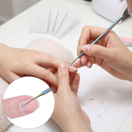 TIESOME Dual-Ended Stainless Steel Cuticle Pusher with Sandpaper