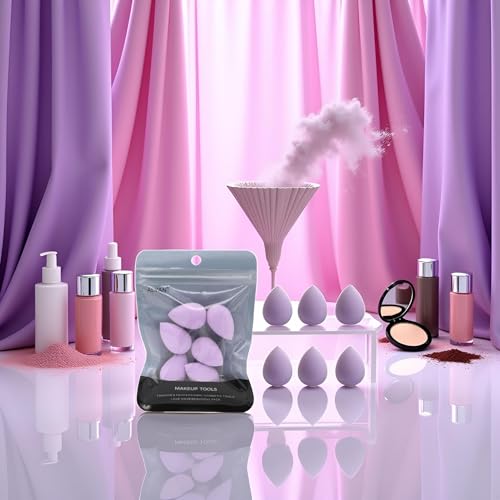 6 Pcs Mini Makeup Sponge Set Purple Small Beauty Blender Sponges