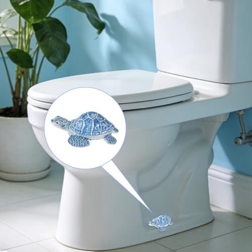 Sea Turtle Resin Toilet Bolt Covers - Decorative Bathroom Screw Caps (2 Pack)
