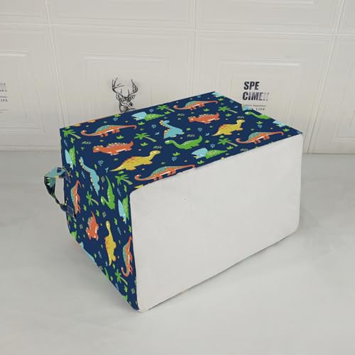 ACMUUNI Dinosaur Storage Basket, Rectangular Nursery Toy Bin with Handles
