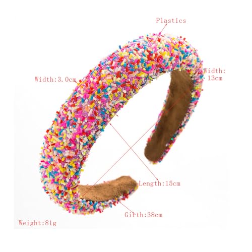 Rhinestone Padded Headband Wide Candy Hair Band for Women