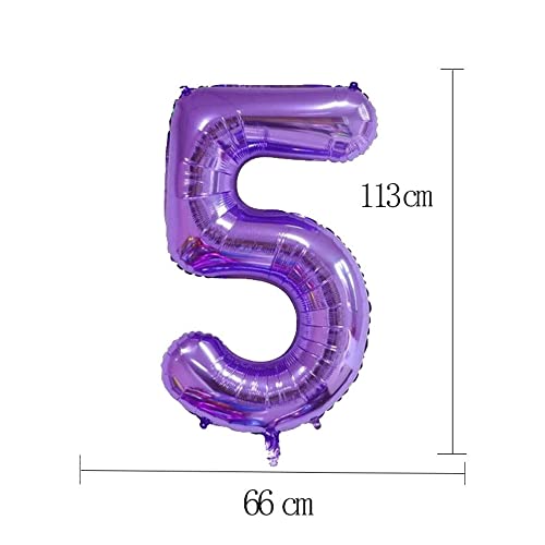 Purple 95 Number Balloon Set - 40 Inch Jumbo Foil with Crowns