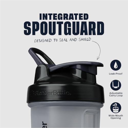 BlenderBottle Classic V2 Shaker Bottle - 20 oz Clear Protein Mixer