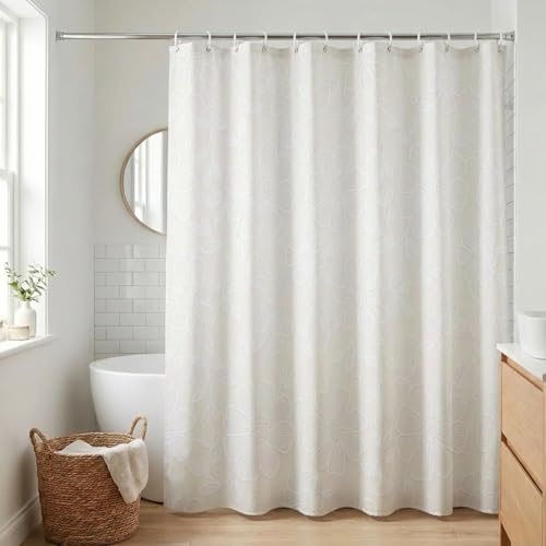 Bohemian Beige Floral Shower Curtain - Waterproof Polyester 72"x72"