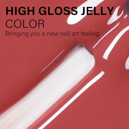 AILLSA Sheer Cranberry Red Gel Nail Polish Soak Off Translucent Nude