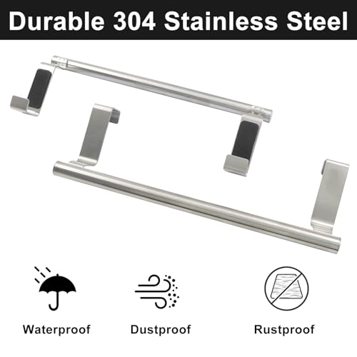 Hitefu Stainless Steel Over-Cabinet Towel Bar - Silver, 4-Pack