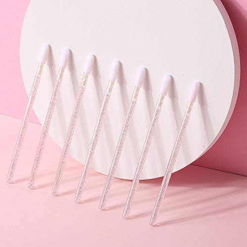 Tbestmax Disposable Lip Brushes and Lip Gloss Wands Pink - 100 Pack