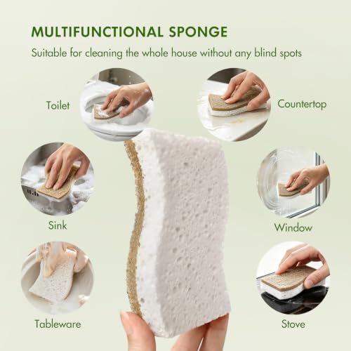 SetSail Biodegradable Kitchen Sponges - 12 Pack Eco-Friendly Dish Cleaners