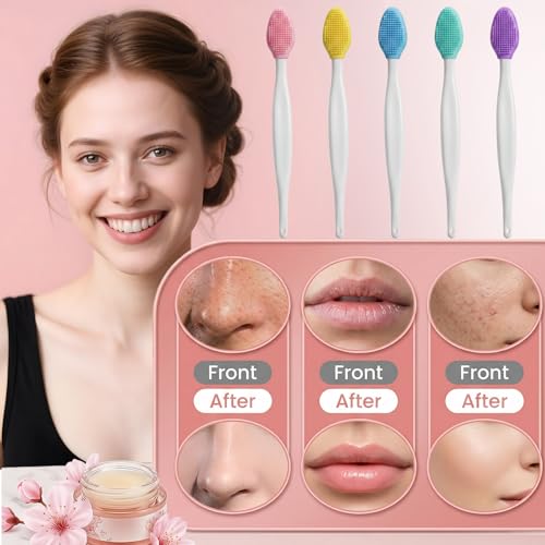 Kynigo 20-Piece Double-Sided Silicone Lip Scrub Brush & Exfoliator Tool Set