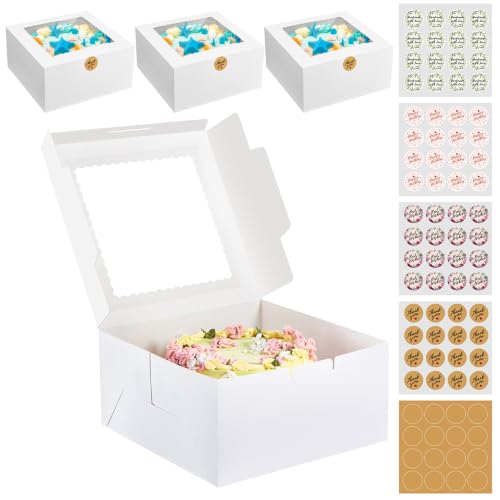 Kootek 10-Inch Cake Boxes - 4 Pack Disposable Bakery Carriers