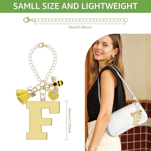 Bee Sunflower Initial Charms for Stanley Cup Keychain