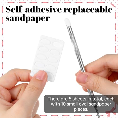 ZEYIYER Stainless Steel Dual-End Cuticle Pusher with Sandpaper