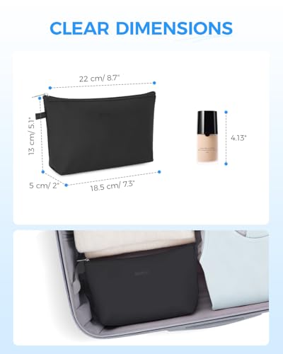 WANDF Small PU Leather Makeup Bag for Purse & Travel