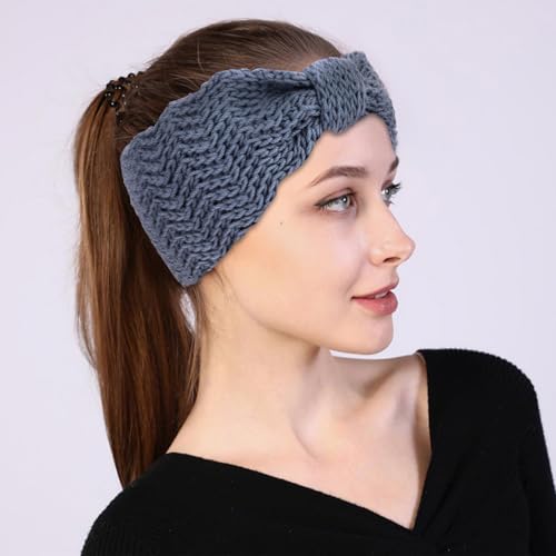 CURASA Knitted Winter Headband Ear Warmer for Women Soft Fleece Hair Band