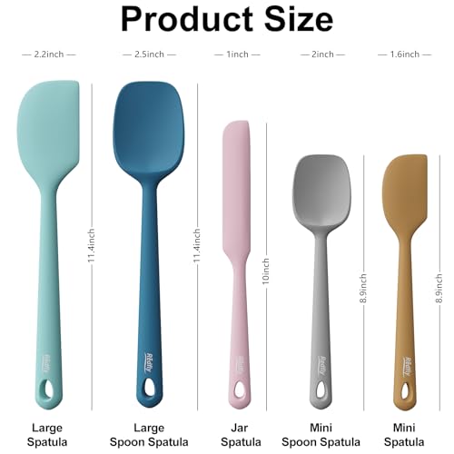 Redfly 5-Piece Heat-Resistant Silicone Spatula Set for Baking
