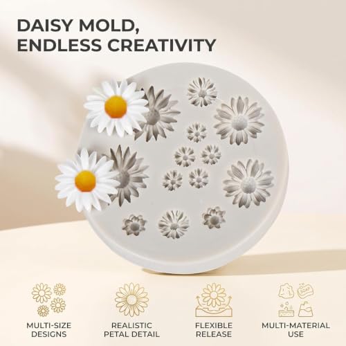 Mini Daisy Silicone Molds for Fondant & Cake Decoration