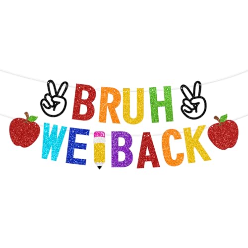 Pre-Assembled 'Bruh We Back' Banner for Back to School Decorations