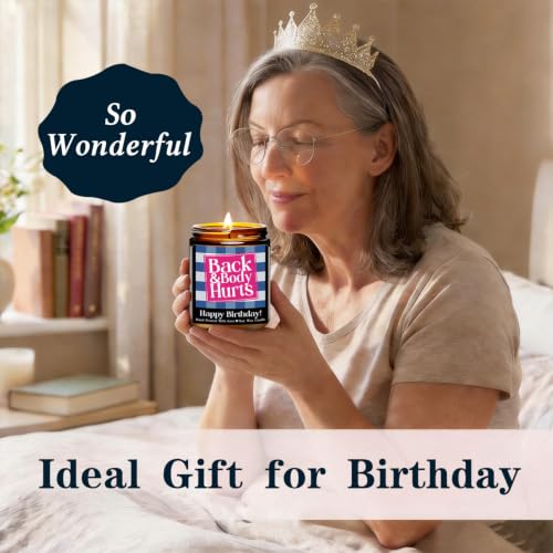 SatisGift Funny Birthday Scented Candle - Lavender & Vanilla, 9 oz Blue