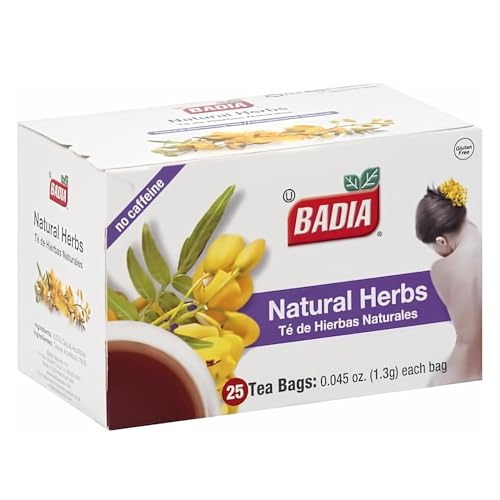 Badia Natural Herbal Tea Blend, Caffeine-Free, 50 Tea Bags (2-Pack)