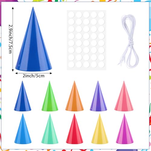 10 Pcs Colorful Mini Party Hats for Stuffed Animals