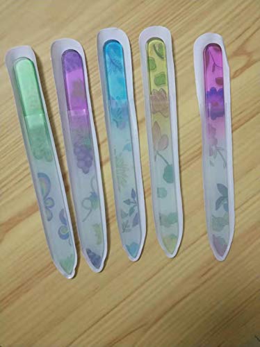 Glass Nail Files Set 5-Piece Professional Double-Sided Crystal Manicure Tools