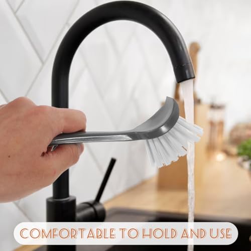 FRCOLOR Kitchen Dish Brush Set - Long Handle Scrub Brush for Pots and Pans